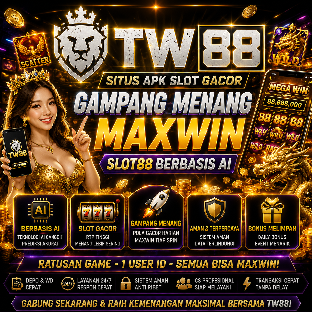 TW88 # Situs APK Slot Gacor Gampang Menang Maxwin Slot88 Berbasis AI